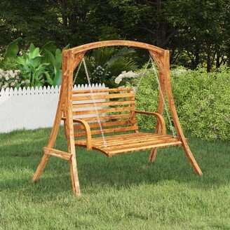 Swing Bench Solid Wood Bent with Teak Finish 49.6x24.8x36.2 - 49.6 x 36.2 x 24.8