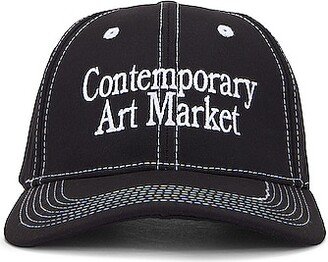 Contemporary Art 6 Panel Hat in Black