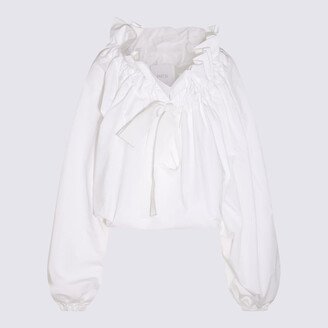 White Cotton Ruched Shirt