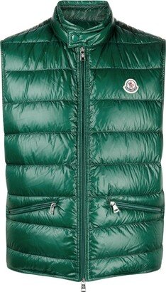 Gui logo-patch puffer gilet