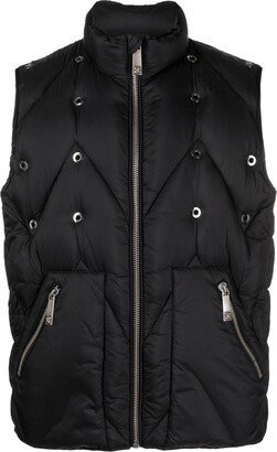 Eyelet-Embellished Padded Gilet