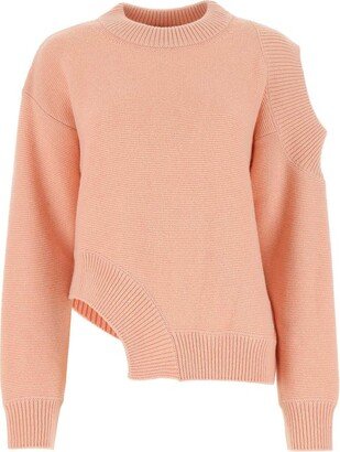 Asymmetric Cold-Shoulder Crewneck Jumper-AA