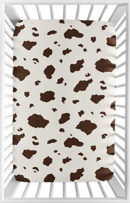 Boy Girl Gender Neutral Unisex Baby Fitted Mini Crib Sheet Wild West Brown Off White