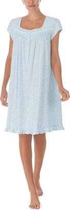 Cap Sleeve Waltz Gown (Mint Floral) Women's Pajama