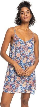 Beachy Vibes Cover-Up Dress (Bijou Blue New Tropics Ditsy) Women's Swimwear