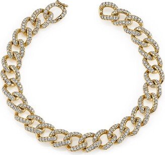 18k Rose Gold Small Diamond Chain Link Bracelet