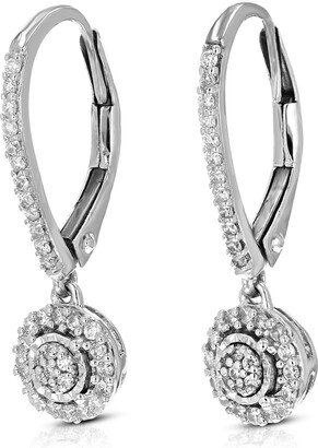 Vir Jewels 1/4 cttw Round Lab Grown Diamond Dangle Earrings for Her .925 Sterling Silver Prong Set 3/4 Inch Size