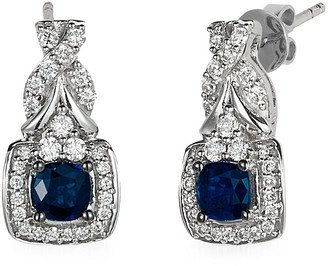 14K 0.98 Ct. Tw. Diamond & Sapphire Earrings