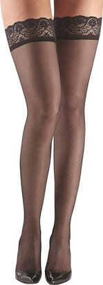 Up All Night Sexy Sheer with Lace HTH06 (Black) Women's Thigh High Socks Shoes