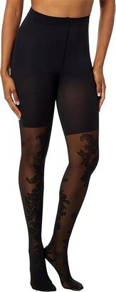 Fashion Tight-End Tights Floral (Very Black 1) Women's Clothing