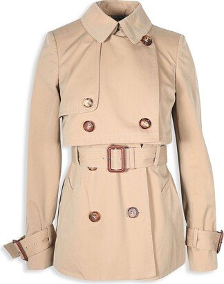 McQ Alexander McQueen Alexander McQ Alexander McQueenueen Alexander Mcqueen Short Belted Trench Coat In Beige Cotton