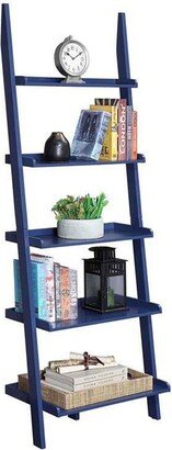 Snake River Décor 5 Shelves Ladder Bookshelf Storage and Display Blue - 52 x 63