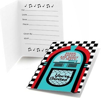 Big Dot of Happiness 50's Sock Hop - Fill In 1950s Rock N Roll Party Invitations (8 count)