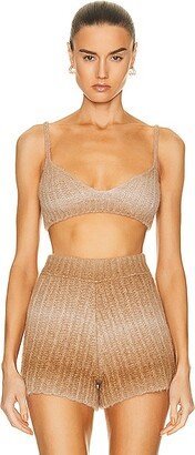 Ice Caves Ribbed Knit Bra in Neutral