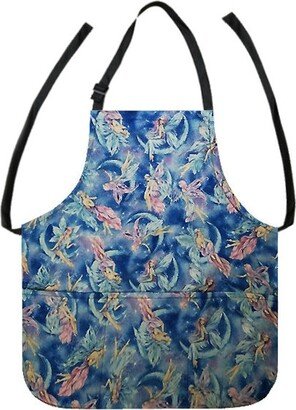 Us Handmade Apron With Sparkling Fairies Sky Pattern Cotton Fabric Reversible 2 in 1 Apron