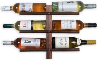 Rustic State Kuntra Wall Mounted Wine Rack Vertical Bottle Holder For 6 Bottles