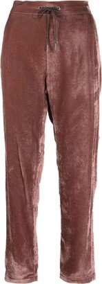 Tie-Fastening Velvet-Finish Trousers