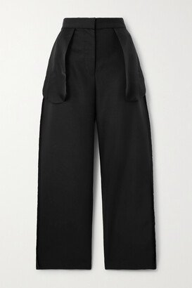 Claudiu Organza-paneled Wool And Mohair-blend Pants - Black