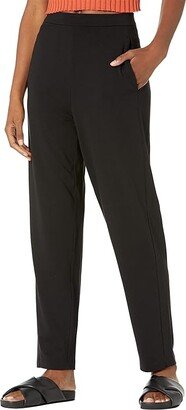 Slouch Ankle Pants in Stretch Jersey Knit (Black) Women's Casual Pants