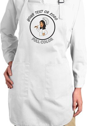 Personalized Full Length Apron With Pockets, Color Photos, Custom Logo & Text, Adjustable Neck Strap, Gift For Him, Her