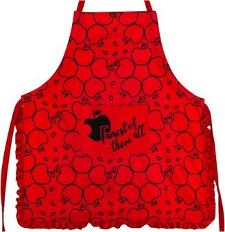 Seven20 Disney Snow White Apple Print Red Ruffled Adult Kitchen Apron