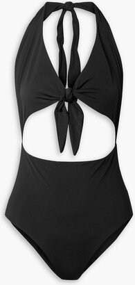 Maddy cutout stretch-ECONYL halterneck swimsuit