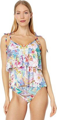 Tie Tankini Top (Multi) Women's Swimwear