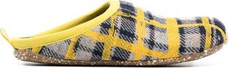 Wabi grid-pattern wool slippers