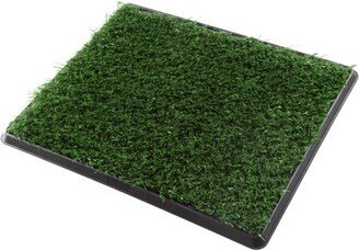 Artificial Grass Puppy Pee Pad for Dogs and Small Pets - 16x20 Reusable 4-Layer Training Potty Pad with Tray - Dog Housebreaking Supplies
