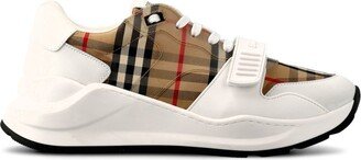 Check Panelled Low-Top Sneakers