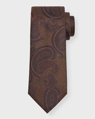 Men's Paisley Jacquard Silk Tie-AB