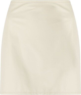 Beige A-line Mini Skirt