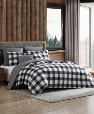 Canyon Plaid Reversible Comforter Set, Full/Queen - White, Black