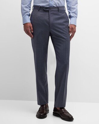 Men's Sharkskin Slim-Fit Wool Pants