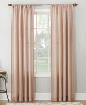 No. 918 Amalfi Linen Blend Textured Sheer Rod Pocket Curtain Panel Collection