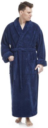 Men's Shawl Collar Full Ankle Length Fleece Bathrobe