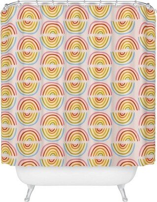 Doodle Rainbow Print Shower Curtain