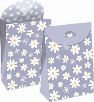 Big Dot Of Happiness Purple Daisy Flowers - Floral Gift Favor Bags - Party Goodie Boxes - Set of 12