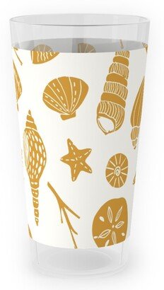Outdoor Pint Glasses: Seashells - Gold Outdoor Pint Glass, Yellow