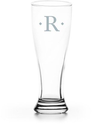 Pilsner Glasses: Diamond Monogram Pilsner Glass, Glass, Pilsner Glass Single Side, White