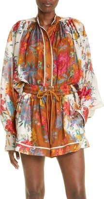 Ginger Floral Relaxed Fit Silk Blouse