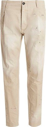 Paint Splatter Effect Straight-Leg Trousers