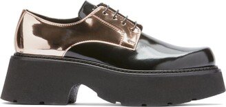 Metallic-Finish Leather Derby Shoes