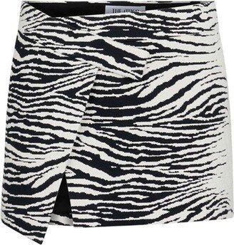 Zebra Printed Asymmetric Mini Skirt