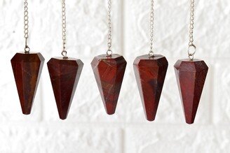 Red Jasper Faceted Cone Pendulum Healing Crystal