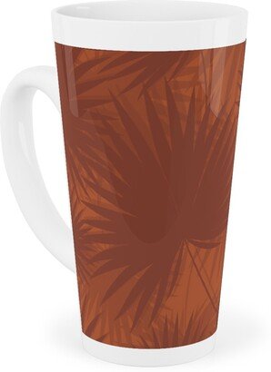 Mugs: Sabal Palm Toss - Rust Tall Latte Mug, 17Oz, Orange