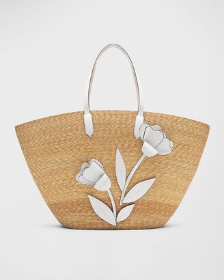 Large Tulip Straw Tote Bag