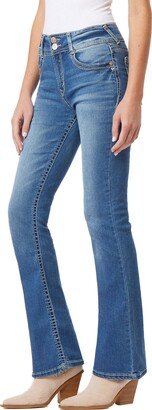 Women's Flirty Curvy Flare High Rise Insta Stretch Juniors Jeans (Standard and Plus)