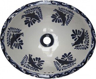 Mexican Talavera Sink Oval Drop in Handcrafted Ceramic - Paloma