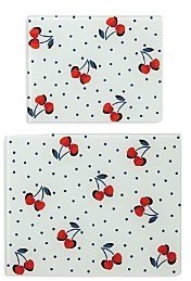 Vintage Cherry Dot 2 Piece Prep Board Set